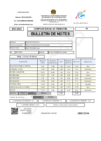 Bulletin de notes
